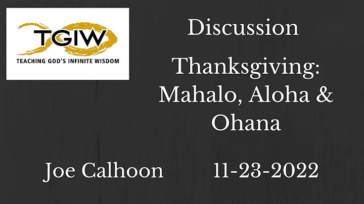Discussion with Joe Calhoon November 22-23rd 2022 ...