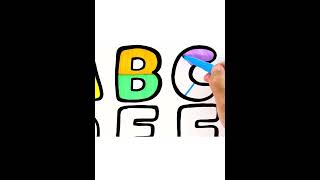 How to draw ABCDEF for kids with colored marker - Drawing and Coloring page for children