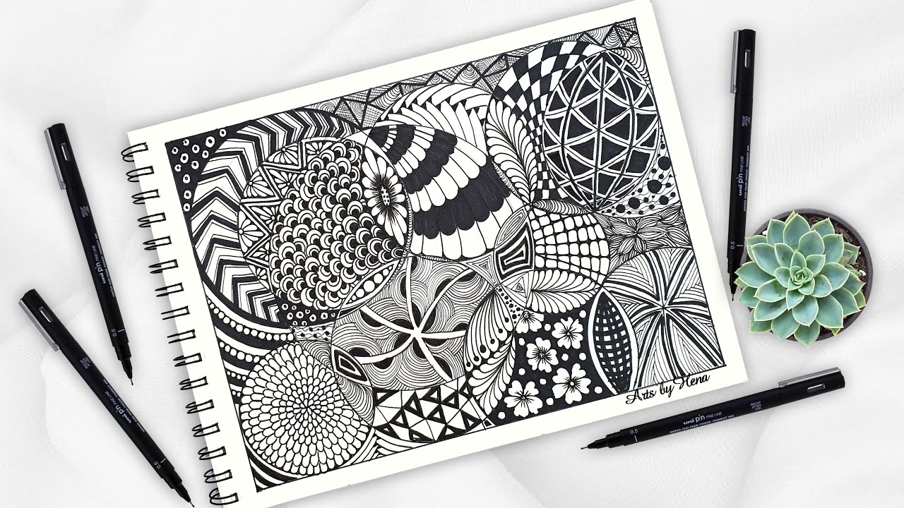 Zentangle Art || Zentangle Art For Beginners || Zen-Doodle || Doodle ...