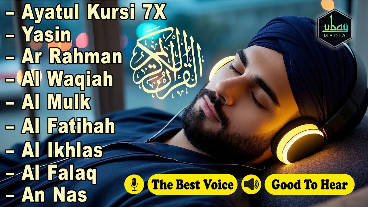 Peaceful Quran for Deep Sleep | Al-Fatiha,Ayatul Kursi,Surah Ar-Rahman, Al-Mulk, Yasin - Alaa Aqel