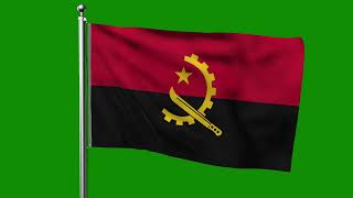 ANGOLA FLAG ANIMATION GREEN SCREEN (4K LOOP VIDEO)
