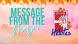 Message from the Mayor - September 2025