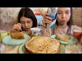 МУКБАНГ🥞ЧЕЛЛЕНДЖ/МАСЛЕНИЦА/БЛИНЫ/Кто съест больше блинов/MUKBANG CHALLENGE/MASLENITSA/PANCAKES