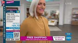 IMAN Comfy Chic OpenFront Ribbed Knit Cardigan screenshot 4
