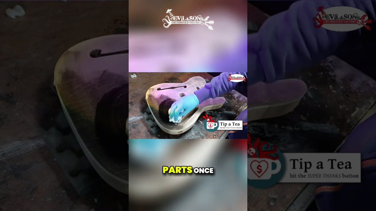 Transform Your Guitar: Black Stain Before Blue Finish!