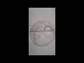 Pencil drawing of round sunset landscape design with bamboo forest elements creative