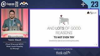 Lightning Talk: (Fine) Wine and MSVC: What Could Possibly Go Wrong? - Yannic Staudt - CppCon 2023