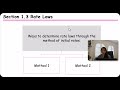 Rate Law Part 2 Method 1