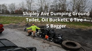 Community Cleanup -  Shipley Ave Dumping Ground;   Buckets of oil, Tires, Toilet - 5 Bagger.mp4