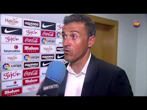 Luis Enrique happy with the win in Gijón