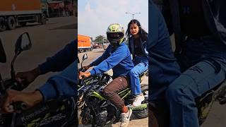 Cute girl🥰 on kawasaki z900😈 crazy reaction😱#motovlog #bikelover #kawasakiz900 @17BHP