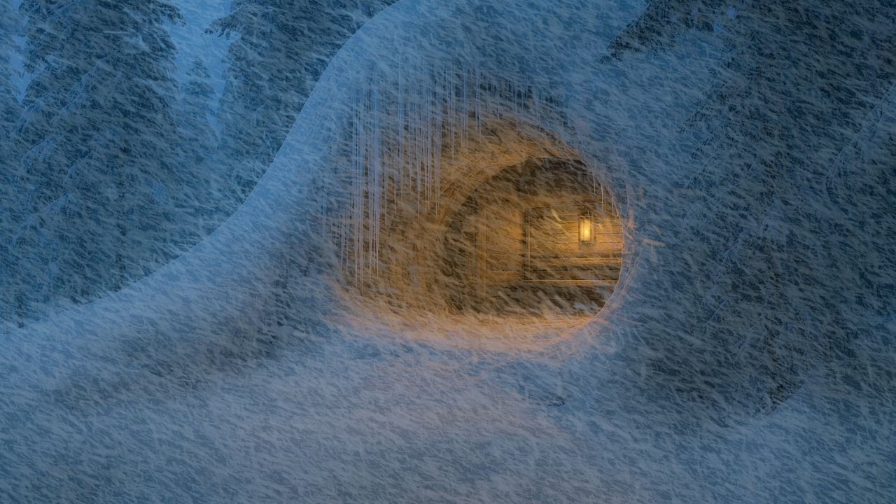 Snowstorm in the Old Wooden House | Blizzard Sound While Sleeping | Howling wind and blowing snow