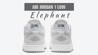 air jordan 1 low prm with grey elephant print
