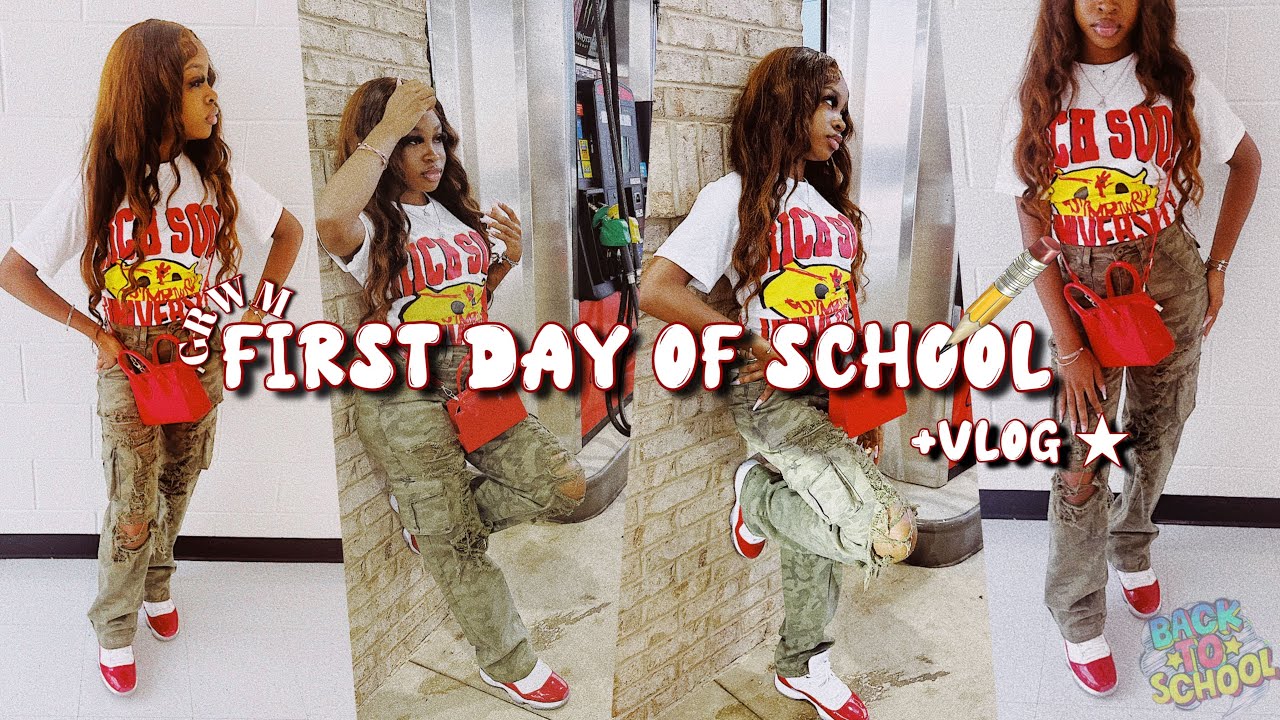 GRWM FIRST DAY OF SCHOOL + SCHOOL VLOG 2023 || ANGELLNICOLE