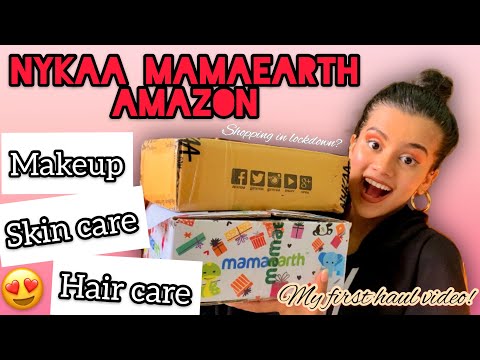nykaa,-mamaearth,-amazon-lockdown-haul-|-makeup,-skin-care-and-hair-care-|-rutuja-creates-|