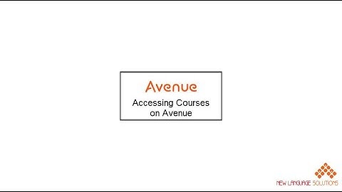Accessing Courses on Avenue 4 5 Video Tutorial