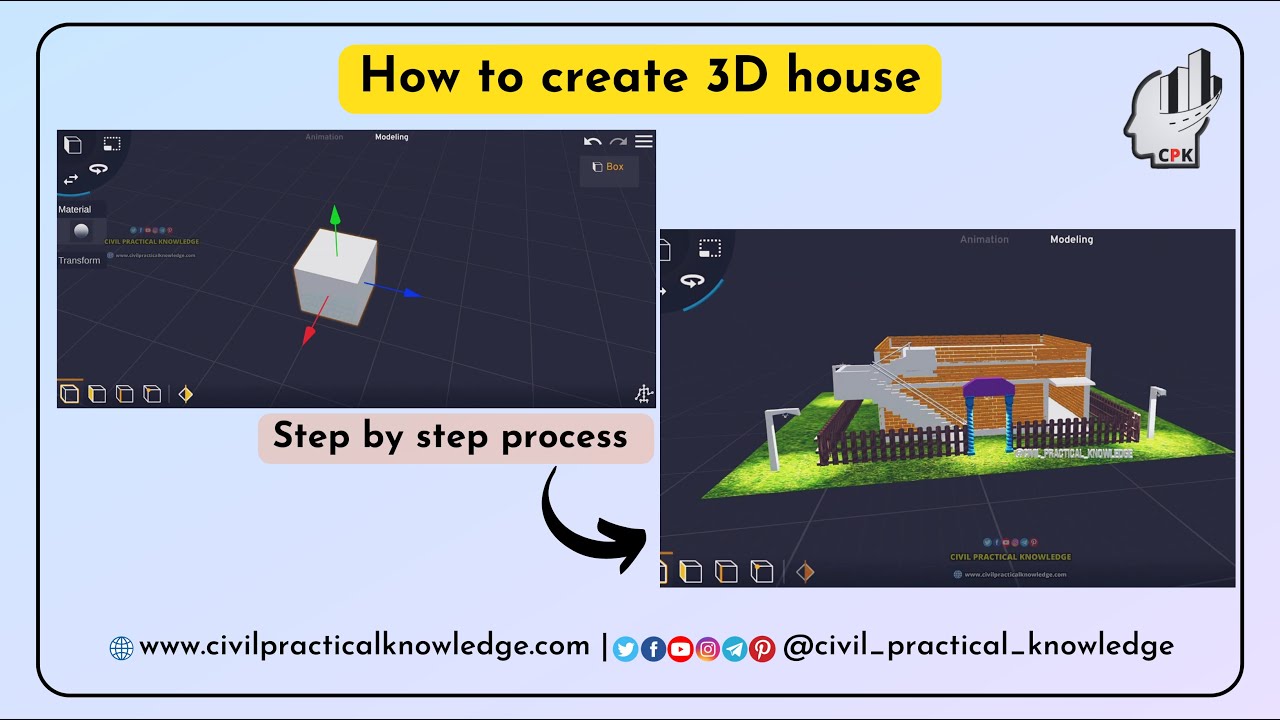 How to create a 3D house in Prisma 3D mobile - Tutorial - Civil practical knowledge