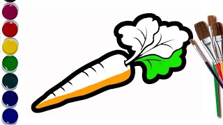 Draw vegetables for kids,Bolalar uchun sabzi rasmini chizish,Рисуем морков для детей