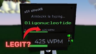 Speedtypist vs 425 WPM Hacker (Roblox Spelling Bee)