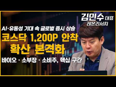 코스닥 1,200P 안착, 지금 사야 할 섹터는? #코스피 #코스닥 #실적 #FOMC #빅테크 #바이오 #반도체 #조선 #조선기자재 #에너지 #백화점 #면세점 #화장품 #김민수