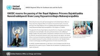 UNODC HONORS HRH PRINCESS BAJRAKITIYABHA’S LIFELONG FIGHT FOR JUSTICE AND HUMAN DIGNITY