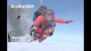 Charity Collage for Bowel Cancer UK ❤️ #charity #fundraising #skydive #abseiling #sharkdive 