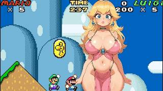 Super Mario World Hack Two Players - Super Nes Nintendo Famicom + Download - Mario Galaxy