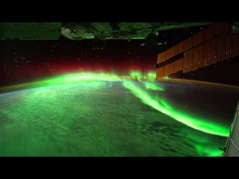 Aurora sett fra ISS i bane