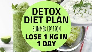 Full Day Detox Diet Plan for Summer | Lose 1 Kg in 1 Day | Weight Lose Diet Plan for Summer