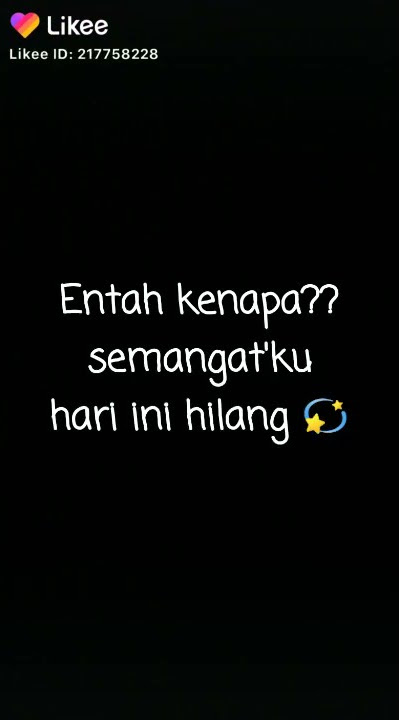 Entah kenapa hari ini semangat ku hilang