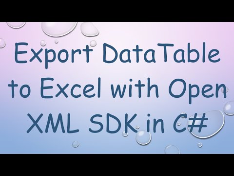 Export DataTable to Excel with Open XML SDK in C#