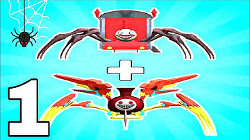 Merge Scary Spider Train - Walkthrough Part 1 Levels 1-11 New Game - Android Gameplay