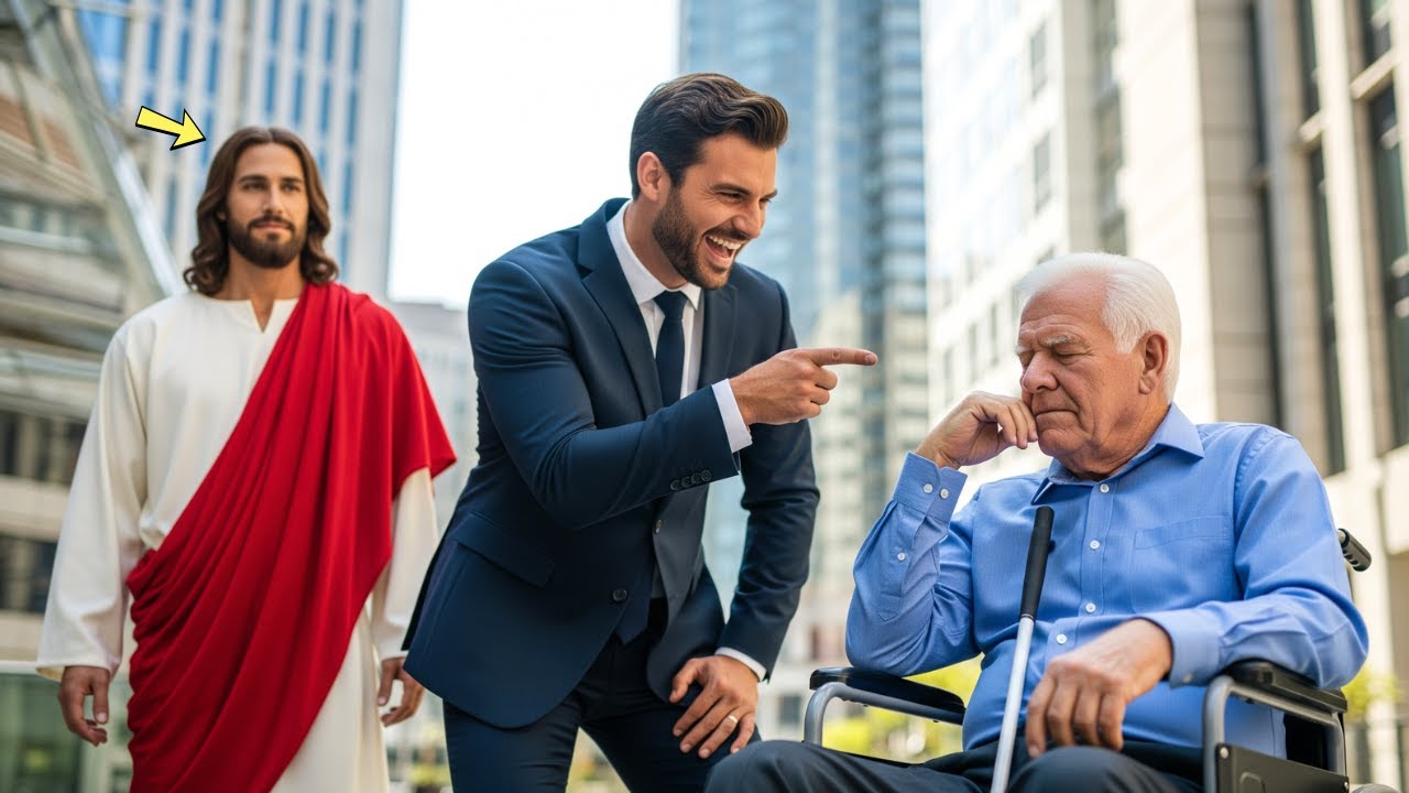 “Se Deus existe, que ele te cure agora.” o milionário zombou do idoso cego… Até que Jesus apareceu…