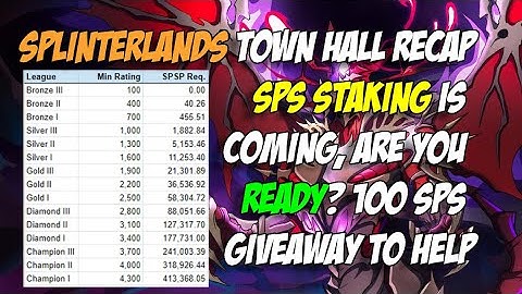 Splinterlands Town Hall Recap   SPS Staking Numbers Preview