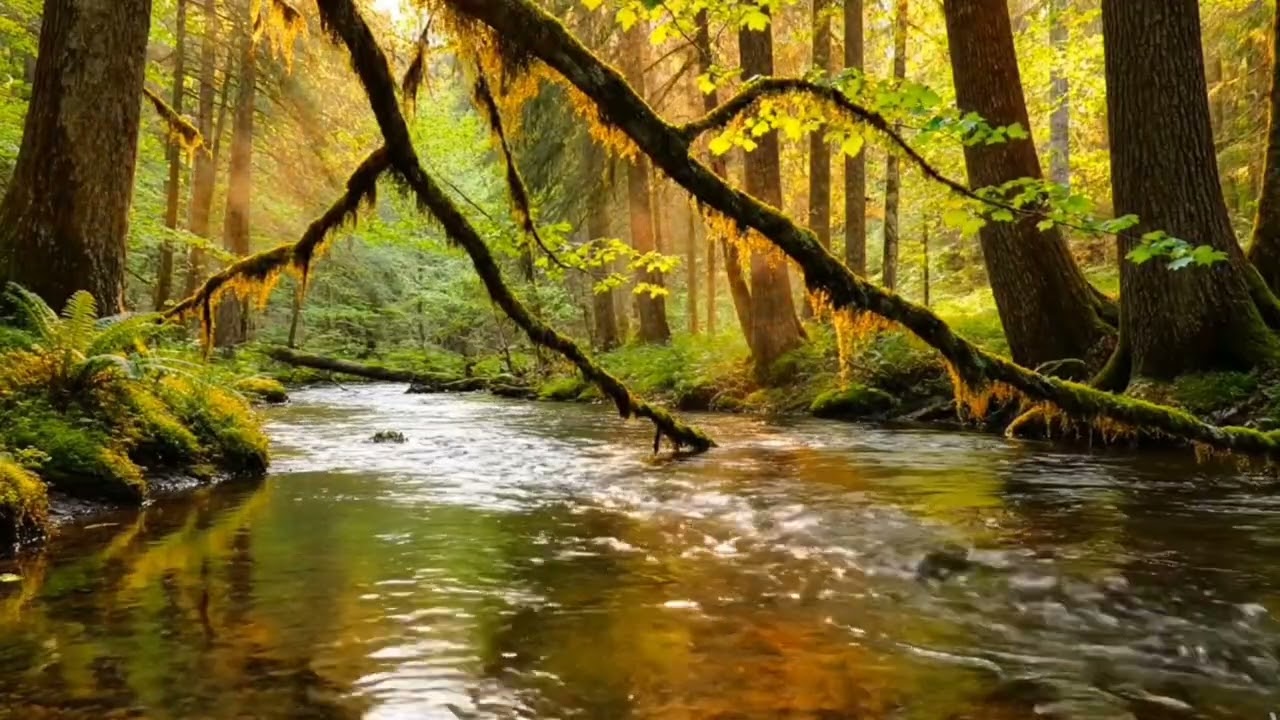 Cozy Home Ambience: Relaxing Nature Sounds, River Stream & Wild Birds