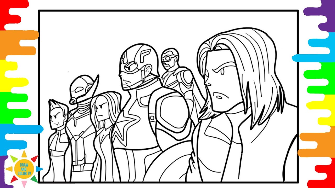 Avengers Team Coloring Pages   | Superheroes Coloring
