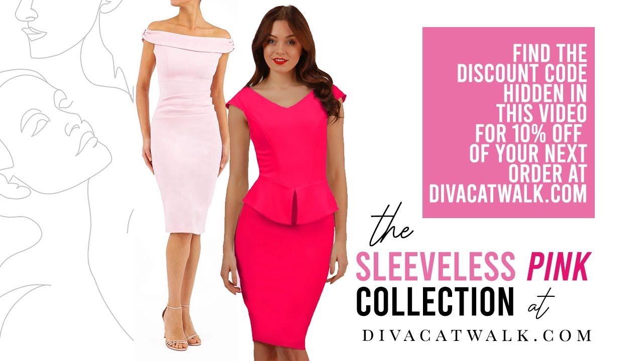 Sleeveless Pink Dresses | Pink Pencil Dresses, Pink Sleeveless A-Line Peplum Dresses.