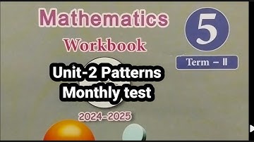 5th standard maths term 2 unit 2 patterns monthly test workbook answers 2024 2025