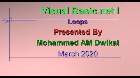 VB net 1 using iterations examples (loops)