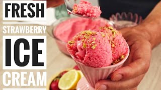 Strawberry Ice Cream Recipe with only 3 Ingredients