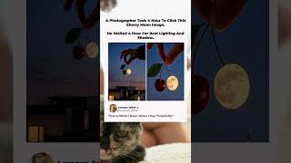A Photographer Took 4 Hours To Click This Cherry Moon Image 📸🌕#musicedit #shorts #tiktokfilter