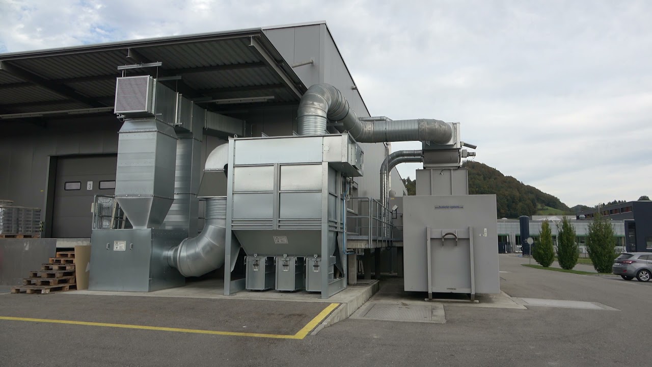 Waste evacuation system Schär-Druckverarbeitung