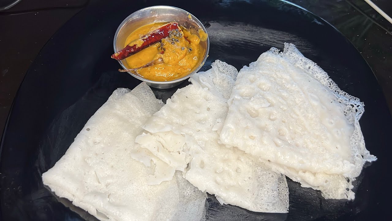 Neer Dosa Recipe in Tamil / Tomato Chutney Recipe in Tamil / Easy Breakfast Recipe in Tamil