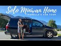 Solo Female Van Tour - DIY Minivan Conversion That Has Everything She Needs For Solo Travel