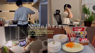 My Night routine vlog || what I eat, cooking , unboxing , ASMR, skincare , self care, etc