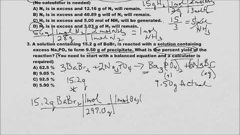 AP Chemistry Unit 4 Practice Problems 2020