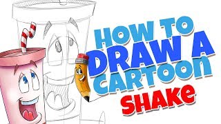 How to draw a cute cartoon shake | step by step
