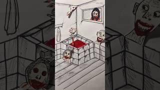 pop up kamar mandi hantu | creepy bathroom #shorts #art #ghost #creepy #room #ytshorts