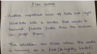 Flow Control || Flow Control in Data Link Layer Wealth