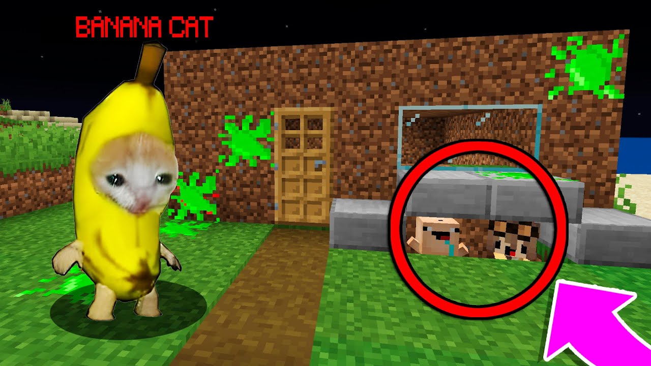 TROLLÉ y ¡ME ESCONDI DEL GATO BANANA 😂 Bebe Noob EL ESCONDITE en MINECRAFT